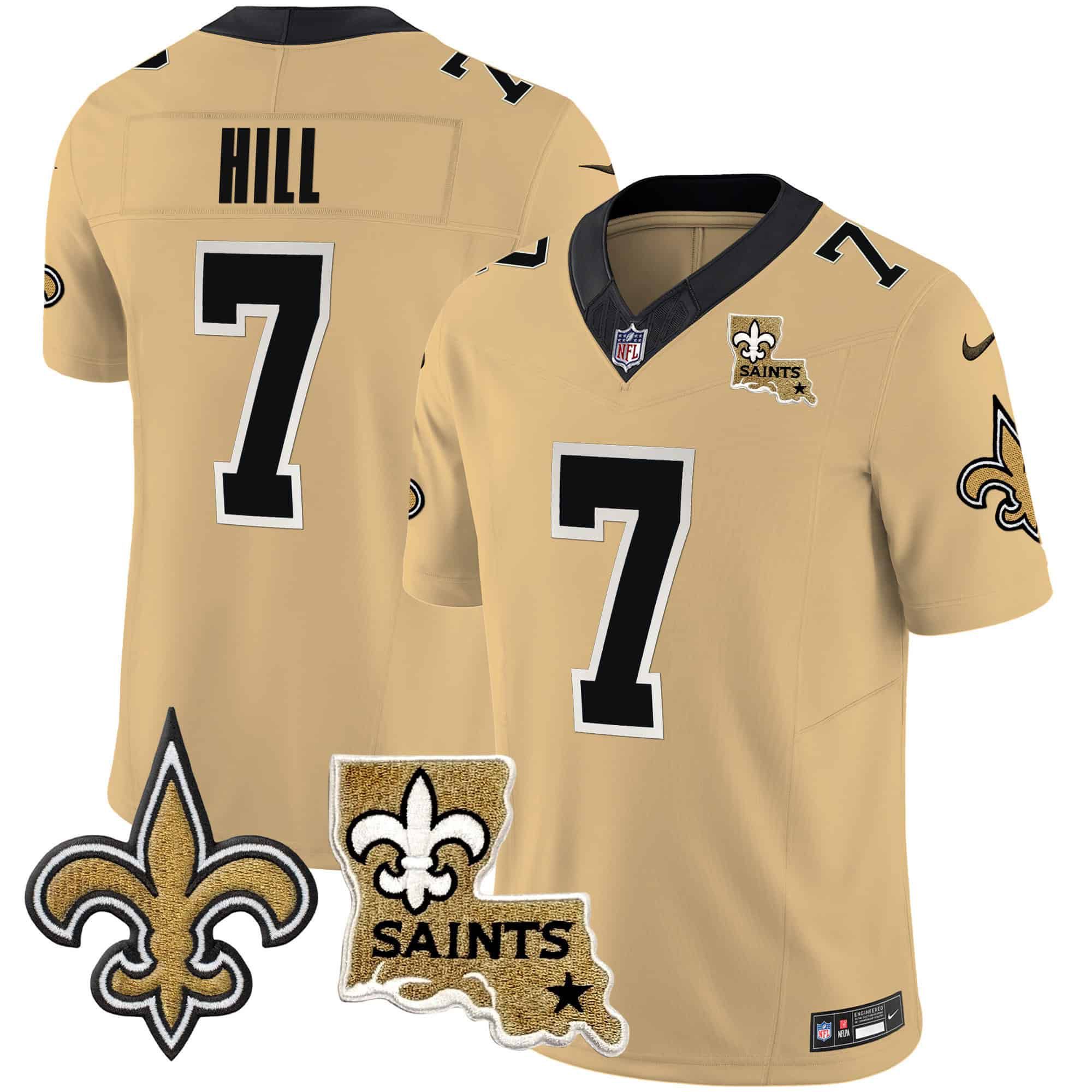 Men New Orleans Saints #7 Hill Yellow 2024 Nike Vapor Limited NFL Jersey->indianapolis colts->NFL Jersey